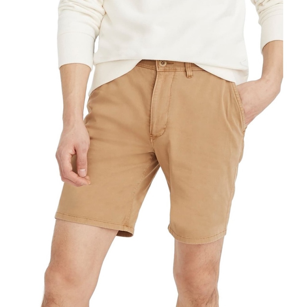 ✨NWT✨ MADEWELL Mens 7" Inseam Chino Shorts in Walnut Brown Tan Waist Sz 36